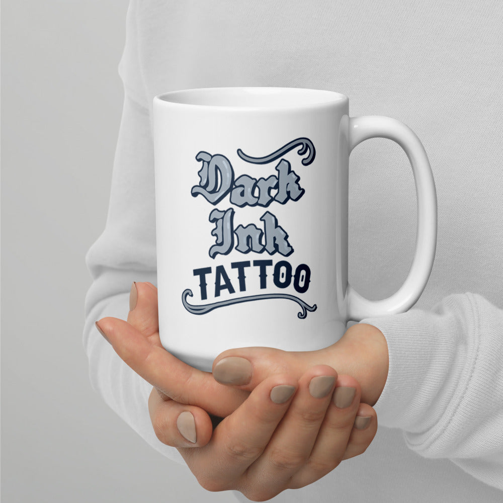 Dark Ink Tattoo Old Fashioned Logo 15 oz mug